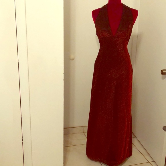 Jump Dresses & Skirts - Red halter floor length shimmering dress
